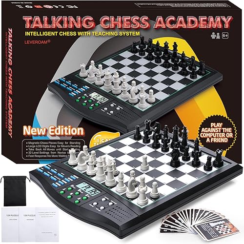 Talking Chess Academy con sistema de enseñanza de voz, juego de ajedrez electrónico con piezas magnéticas fuertes, tablero de ajedrez electrónico disponible en Yaxa Guatemala
