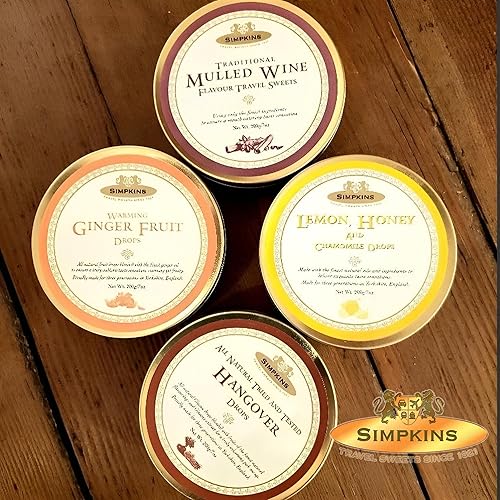 Miniatura 4 de Simpkins Warming Ginger Hard Candy – Caramelo antiguo en latas de viaje británicas – Todos los caramelos de jengibre naturales mezclados con el