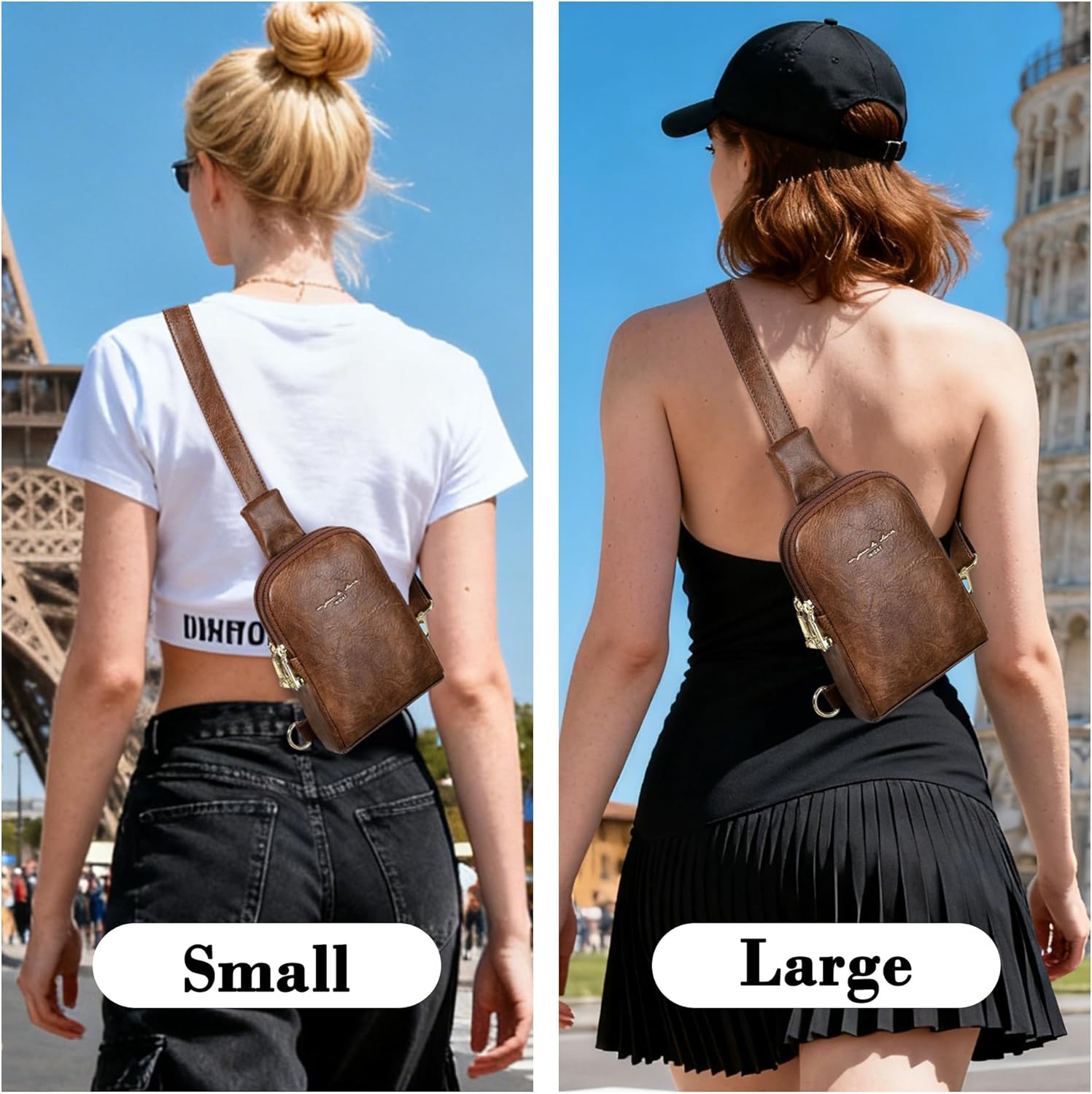INICAT Small Sling Bag for Women Everyday & Travel Crossbody Bags Lightweight Cross Body Purses Vegan Leather - Image 2