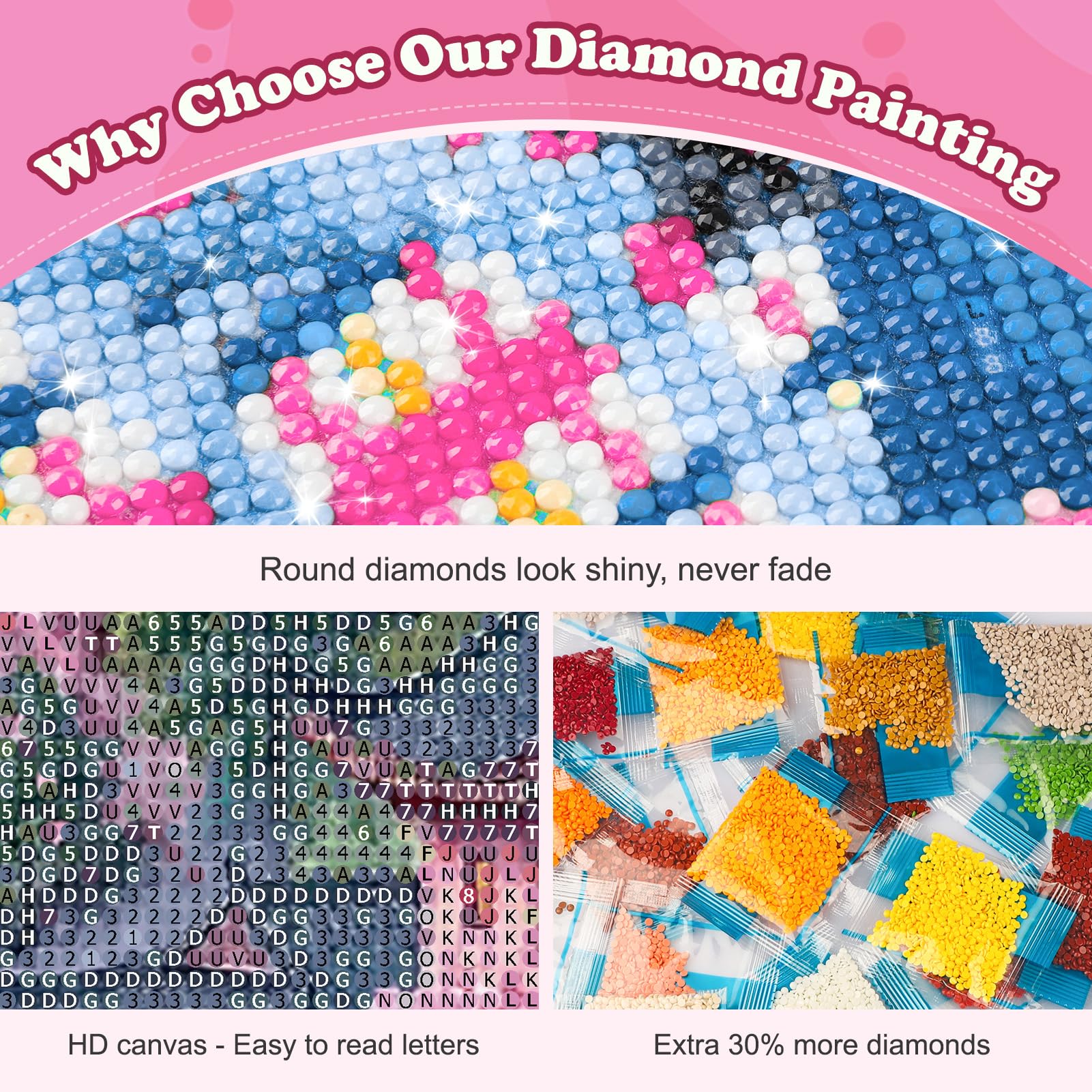 DAERLE Diamond Painting Flowers and Ancient Building, Diamond Art Kits for Adults Cherry Blossom Landscape - Image 4