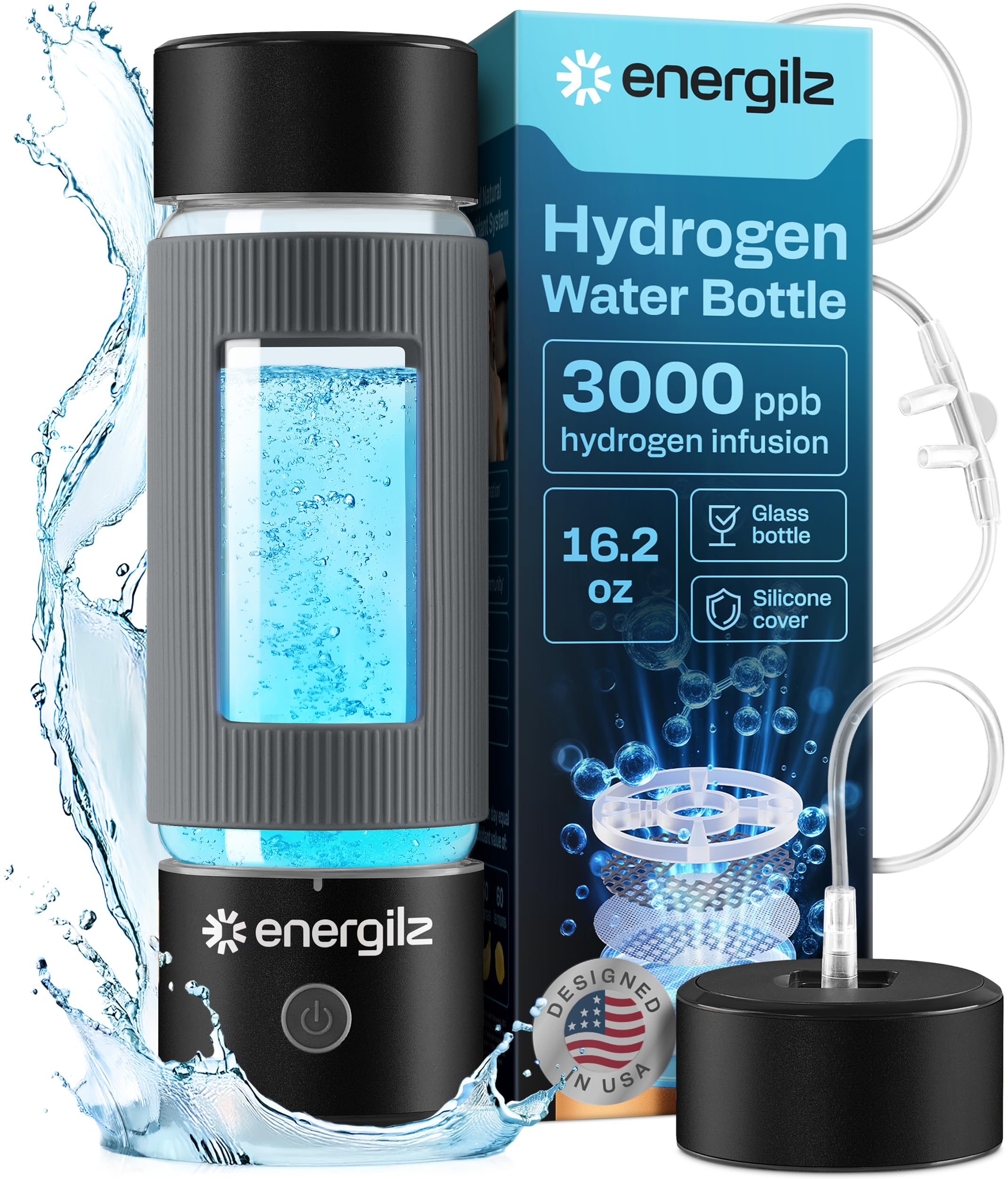 Amazon.com : Energilz Hydrogen Water Bottle | Large 16.2 oz (480