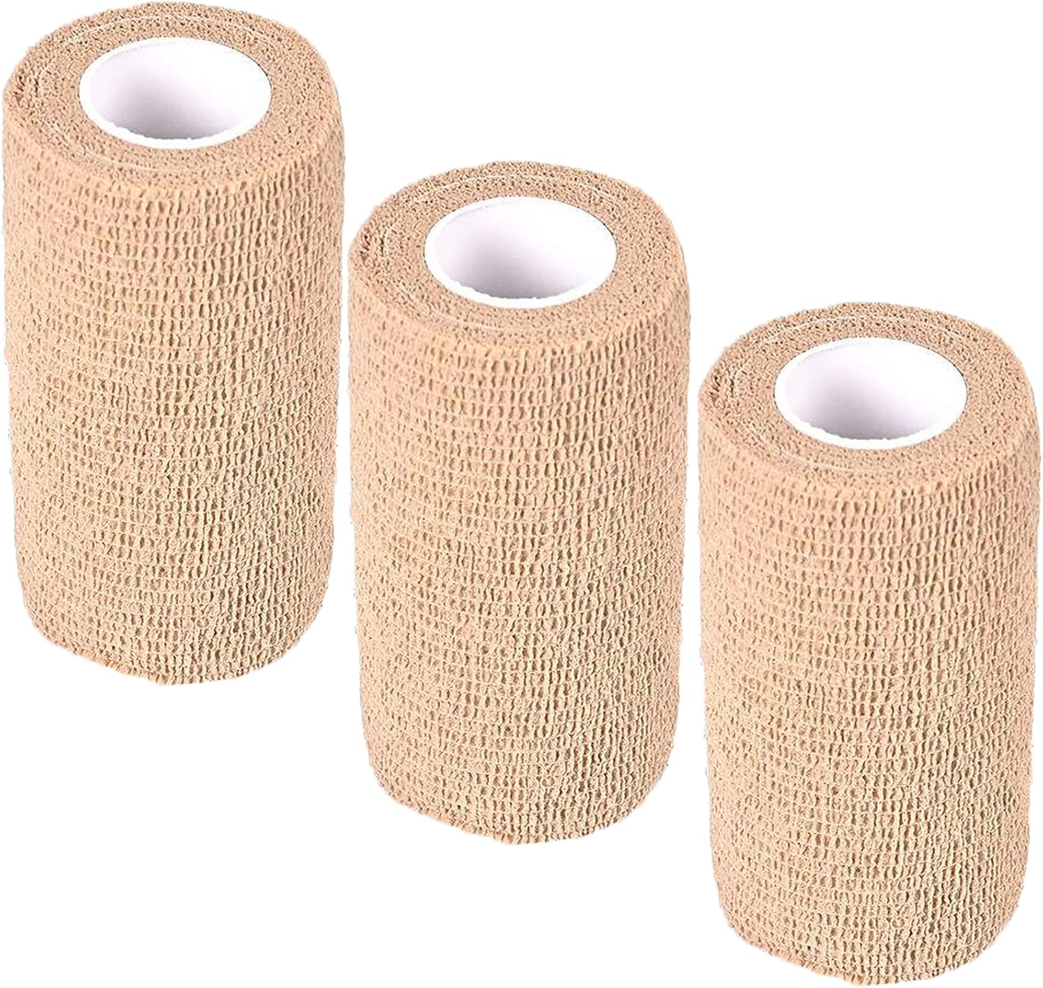 HerMia 3 Rolls Self Adhesive Bandage Wrap 4 Inch Self