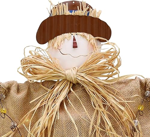 Miniatura 7 de Espantapájaros Decoración de otoño con luz LED Cartel colgante de otoño espantapájaros para patio, decoración de otoño para cosecha, Halloween,