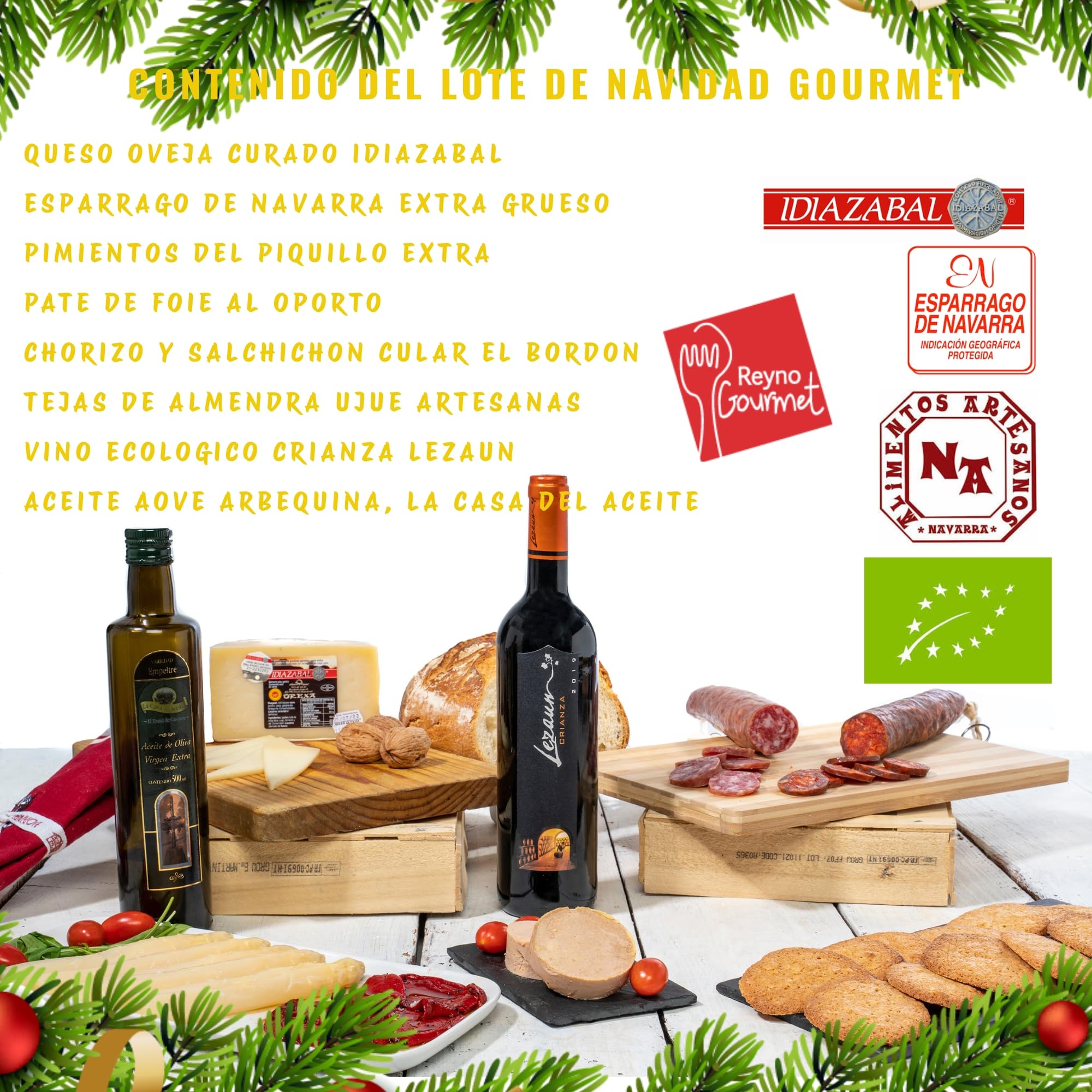 THE BASQUE gourmet- Cesta para Regalar - Lote Delicatessen de Productos de Euskal Herria - Queso Idiazabal, Pate, Chorizo, Espárragos de Navarra, Pimientos del Piquillo