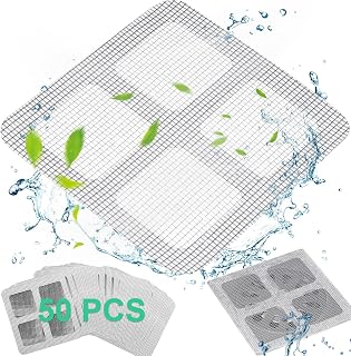 50 Pack Shower Drain Hair Catcher Disposable, Mesh Stickers，4" X 4" Shower Drain Protector for Bathroom Tub Shower and Sink