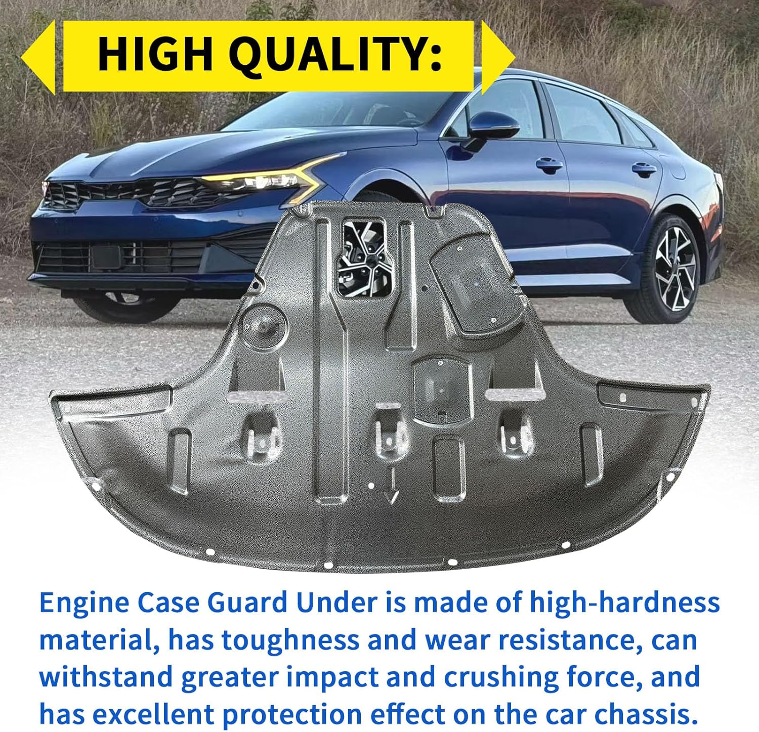 Engine Splash Shield Compatible with 2021 2022 2023 2024 2025 KIA K5 Engine Lower Guard Plate Compatible with 2021-2025 KIA K5 Front Engine Guard Mud Flaps w/Screw Hardware