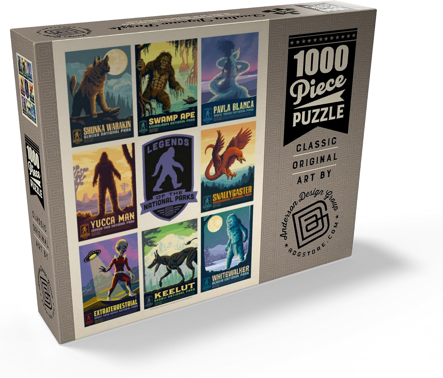 MyPuzzle Legends of The National Parks: Multi-Image Print - Edition 2, Vintage Poster - Premium 1000 Piece Jigsaw Puzzle for Adults