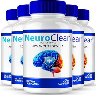 Neuro Clean Capsules, Official Neuro Clean Brain & Memory Supplement Pills, Advanced Nootropic Pills for Brain Health Support, All Natural NeuroClean Cognitive Health & Function Reviews (5 Pack)