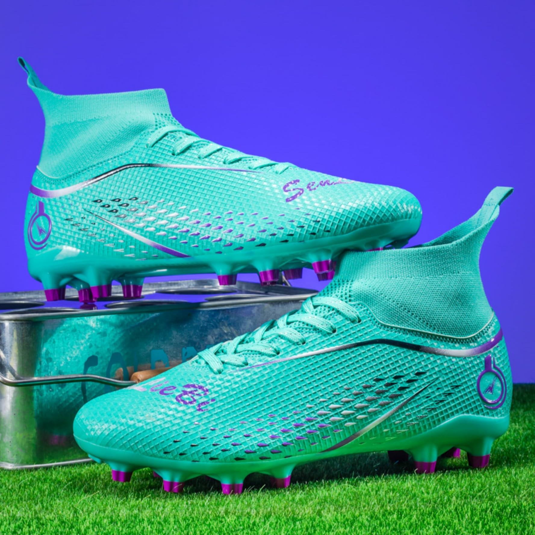 Zapatillas de fútbol para Hombre High Top Spikes Youth Outdoor Training Football Shoes Professional Athletic Sports Shoes Turf Trainers