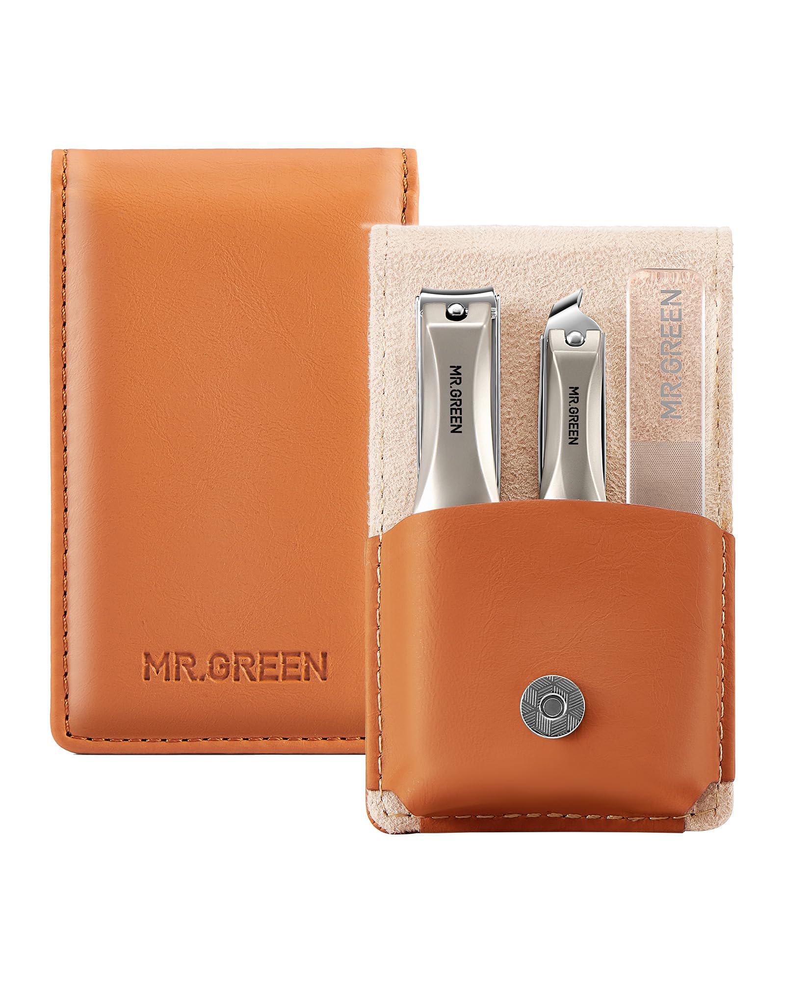 MR.GREEN 3pcs Nail Clippers Set, German Stainless Nail Clippers with Nail File, Anti Splash Excellent Quality Nail Cutters, Professional Finger&