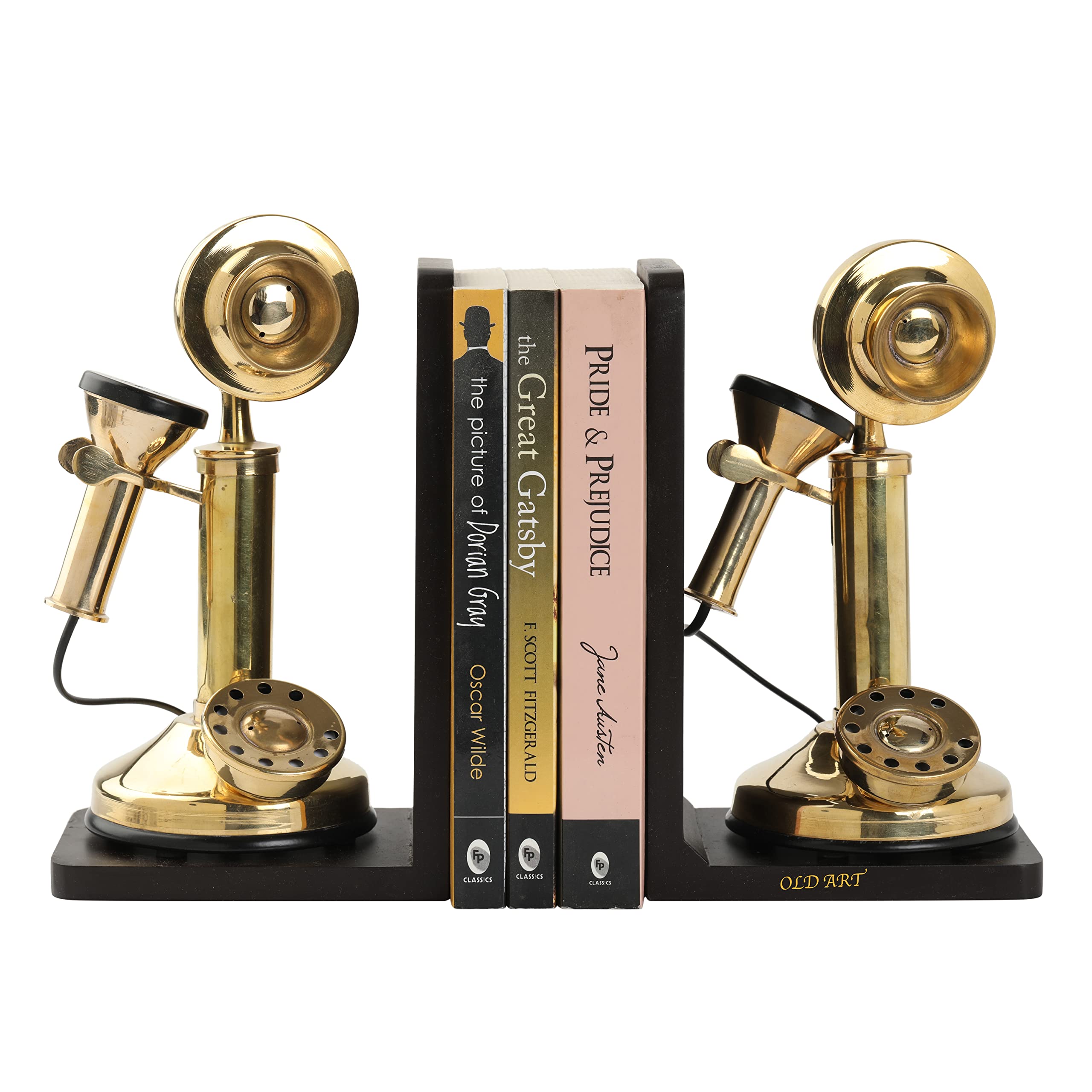 Nautical Vintage Brass Telephone bookend Non Working Telephone Only for Decoration-image-16