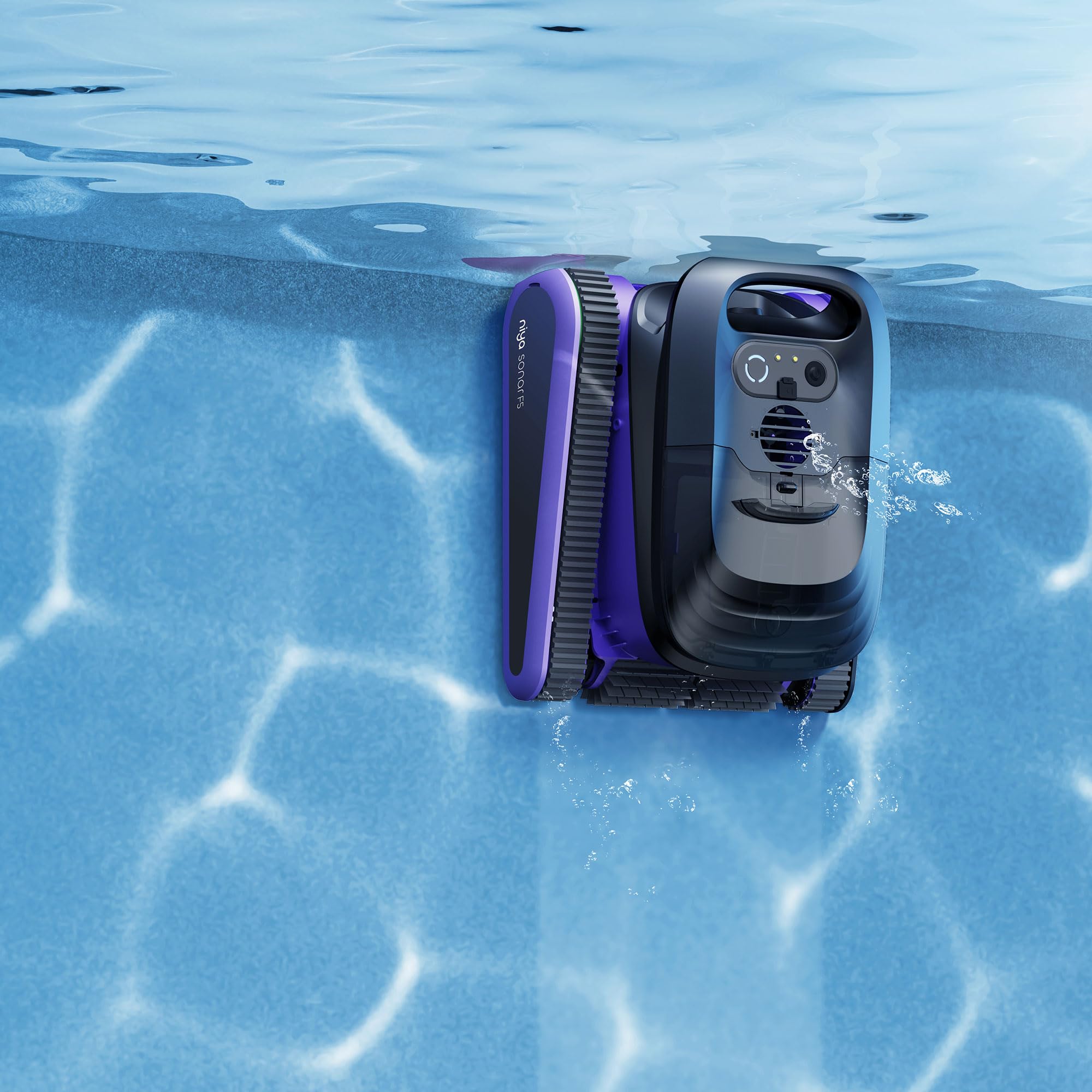Niya Sonar F5 Robot Aspirateur sans Fil par les créateurs de Dolphin, Modes de Nettoyage Personnalisables Via l'App, idéal Piscines jusqu'à 12 mètres, Couverture complète, Navigation Sonar