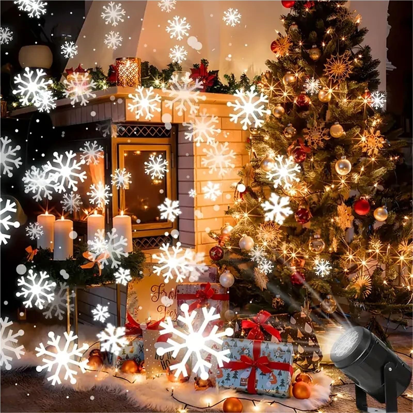 Projektorlichter, Weihnachtsschneeflocken-Projektorlichter für Indoor-Partys und Halloween-Dekoration (Weihnachtsmotive)