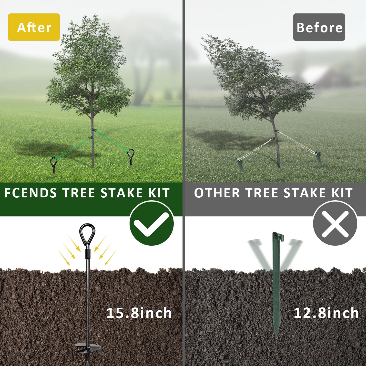 Snapklik.com : Heavy Duty Tree Stake Kit, Tree Stakes And Supports For ...