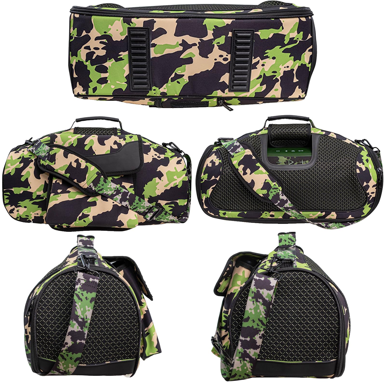 Estuche de Transporte Funda de Viaje Cubierta Portátil Accesorios con Correa para JBL Boombox 4 Altavoz Bluetooth portátil,Bolsa Adicional para Micrófonos,Cargador,Camuflaje