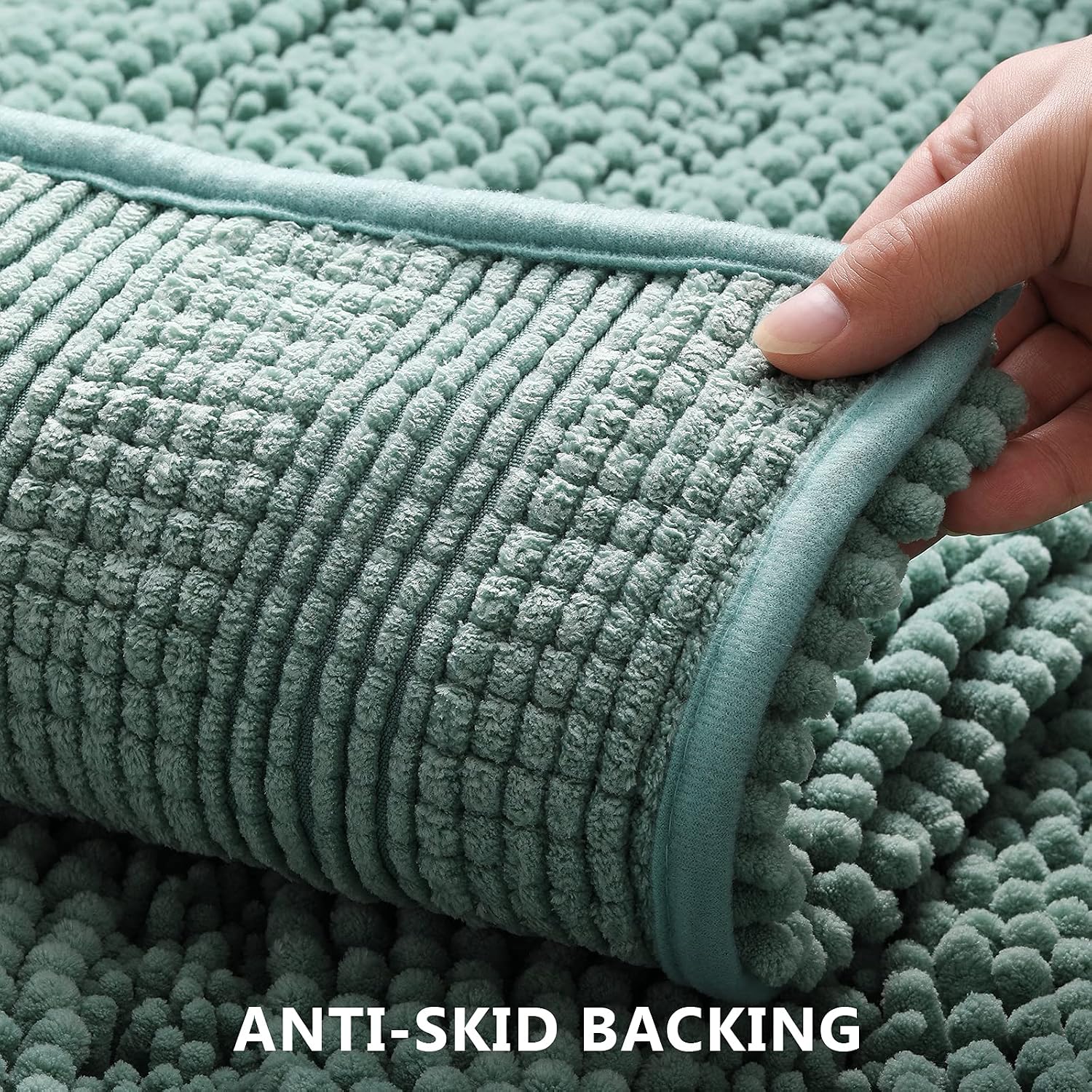 Ciicool Bathroom Rugs and Mats Sets 2 Piece, Chenille Bath Rugs Set Super Absorbent Bathroom Floor Mat, Machine Washable Non-Slip Bath Mats for Bathroom, 17x24 Plus 20x30 Eggshell Blue