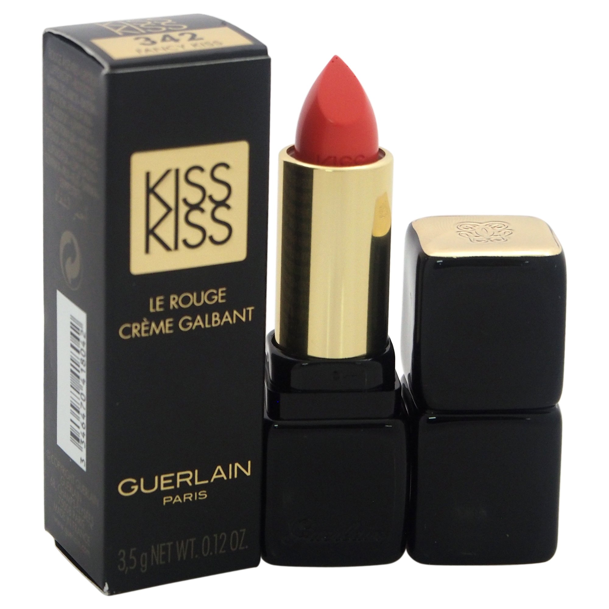 Guerlain Kiss-Kiss Shaping Cream Lip Color # 342 Fancy Kiss Lipstick for Women, 0.12 Ounce
