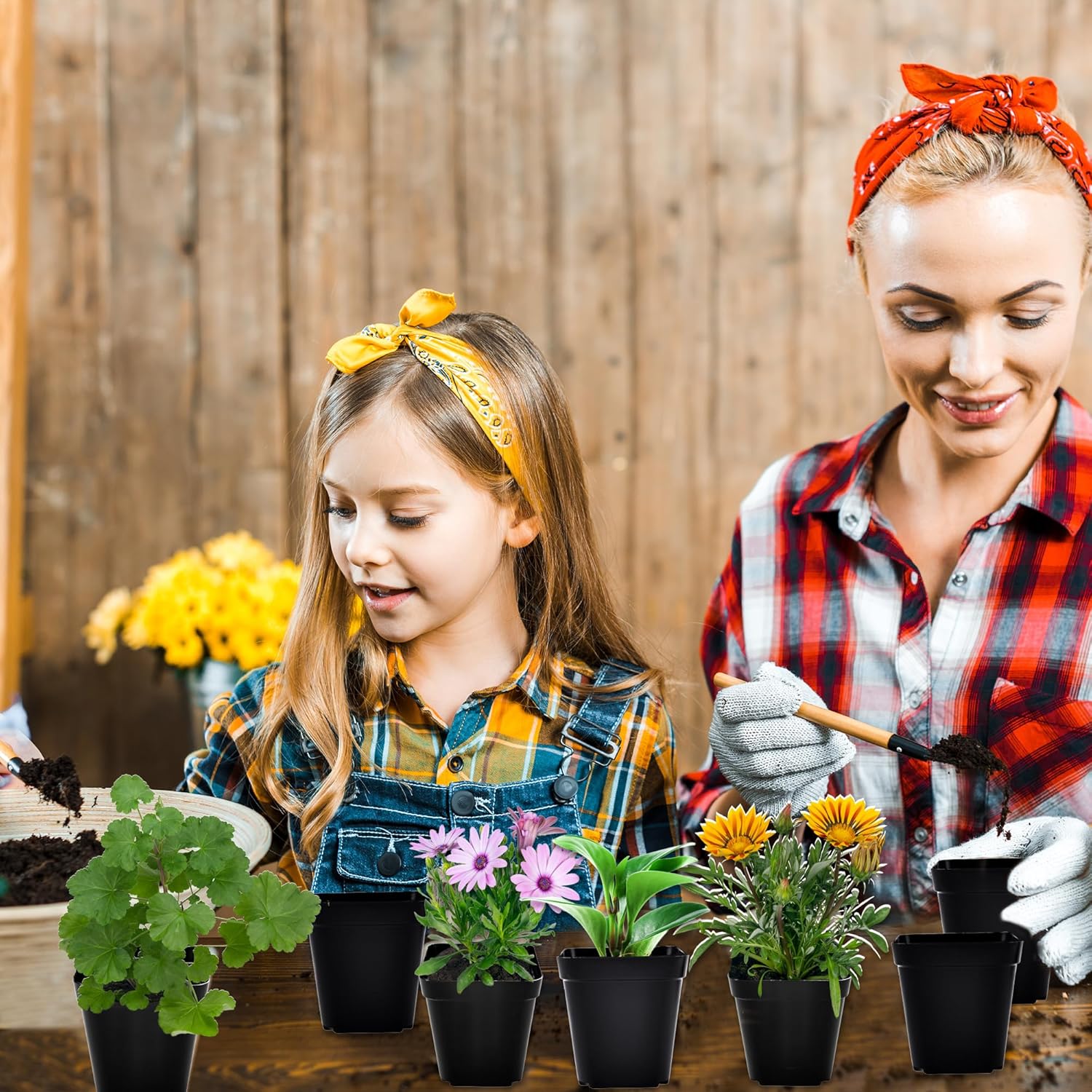 240 Packs Square Nursery Pots 2.7 Inch Plastic Reusable Seed Starter Pots with Drainage Holes for Flowers,Vegetables,Garden Planting