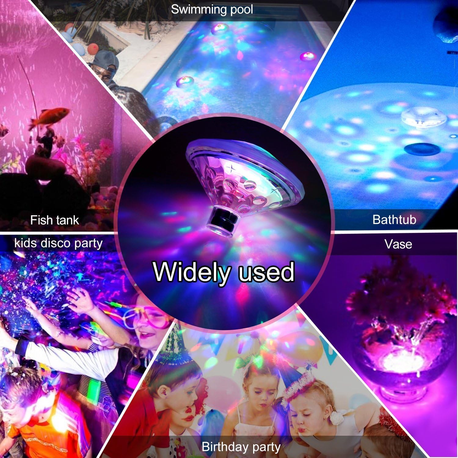 QIAONIUNIU Floating Pool Light for Pool Party Decor or Pond Décor, Hot Tub Light, Glow Bath Toys with Colorful Lights