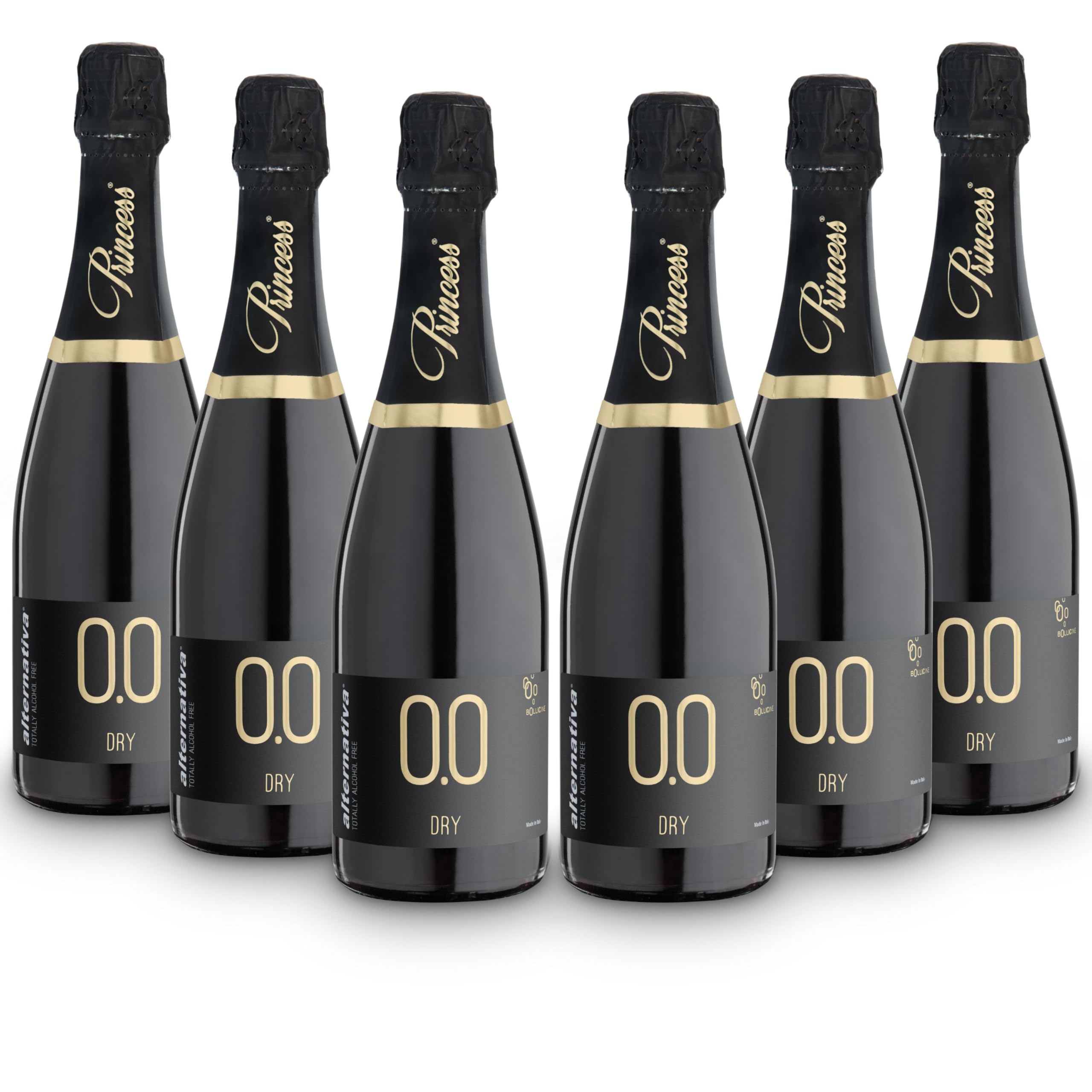 ALTERNATIVA Blanco Seco Espumoso Sin Alcohol 0.0% 6 Botellas de 750ml | Burbujeante Italiano Desalcoholizado Premium - Ideal para Celebraciones