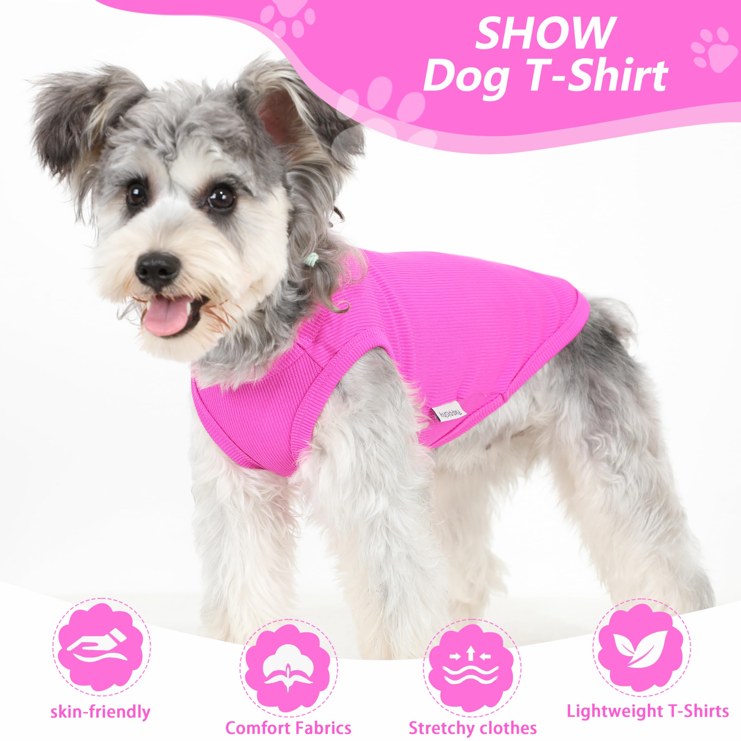 2 Pack Dog Clothes for Small Dogs Summer Dog Shirt Vest Girl Boy Lightweight Puppy T-Shirts Blank Soft and Cool Pet Clothing Sleeveless Medium Large Dog Outfit (Pink+D-Pink, Large)