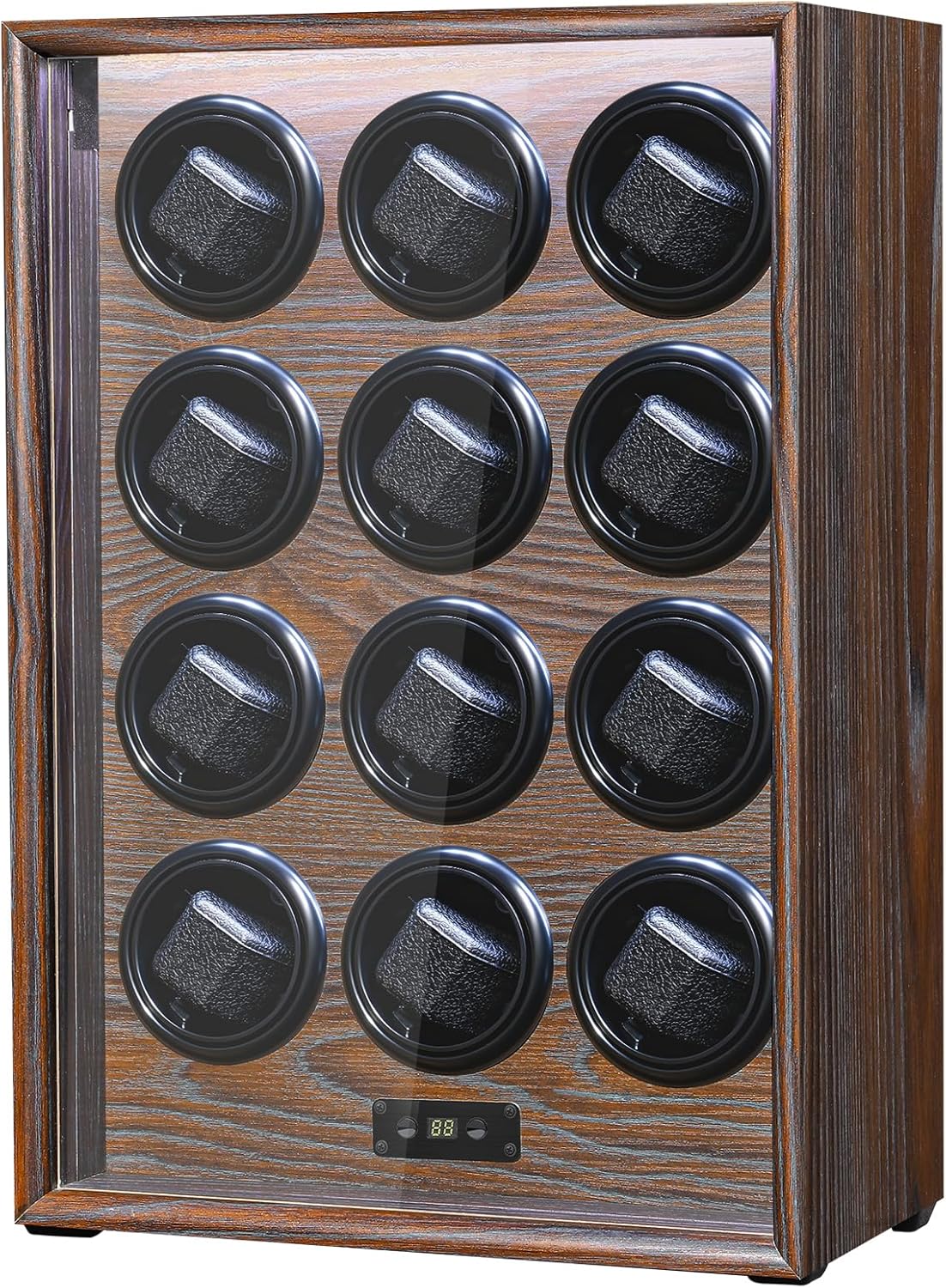 Watch Winder for 4/6/8/9/12 Automatic Watches, Watch Rotator for Rolex 15 Rotation Modes Box with LED Light, Watches Winder Case AC/USB Powered Present for Men Quiet Mabuchi Motor