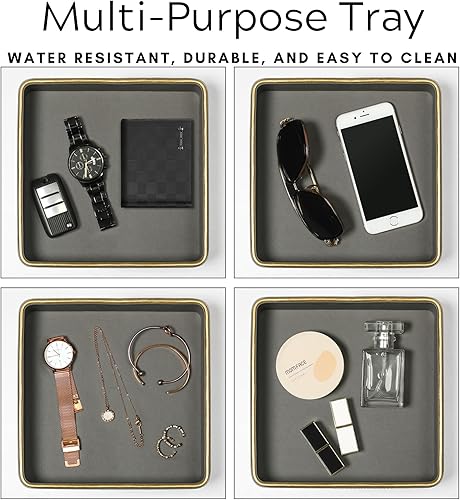 Miniatura 4 de Cuenco para llaves para mesa de entrada, cuenco de cuero para atrapar todos, plato para llaves para mesa de entrada, bandeja EDC para llaves,