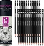 HIFORNY 24 Pieces Graphite Sketching Pencil Set - Graphite Pencils(14B - 5H),Sketch Pencils,Drawing Pencils,Drafting Pencils,Art Pencils with 19 Grades
