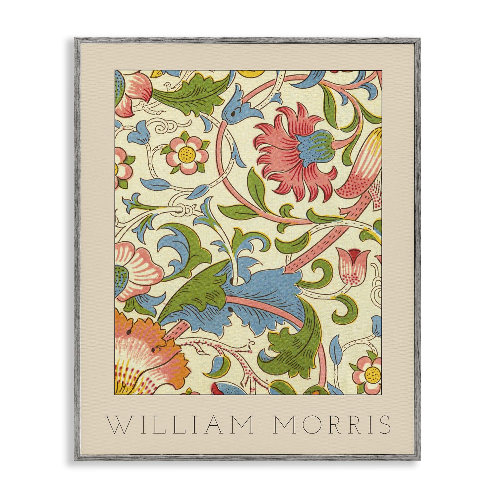 Stupell Industries Farmhouse Gray (Textured) 'Stylish Boho Classic Flowers'| Framed Giclee Art