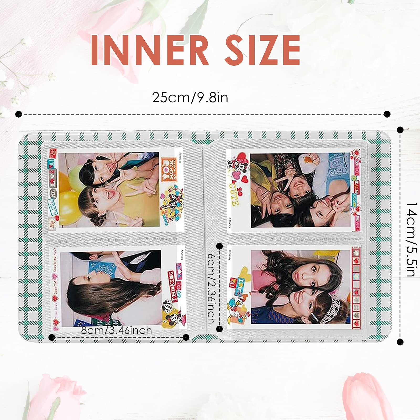 Mini Album Fotografico Con 64 Tasche Per Pellicole Instax Mini 3 Pollici - Adatto Per Fotocamere Mini 7s, 8, 25, 50, 90 - Rosa - 2
