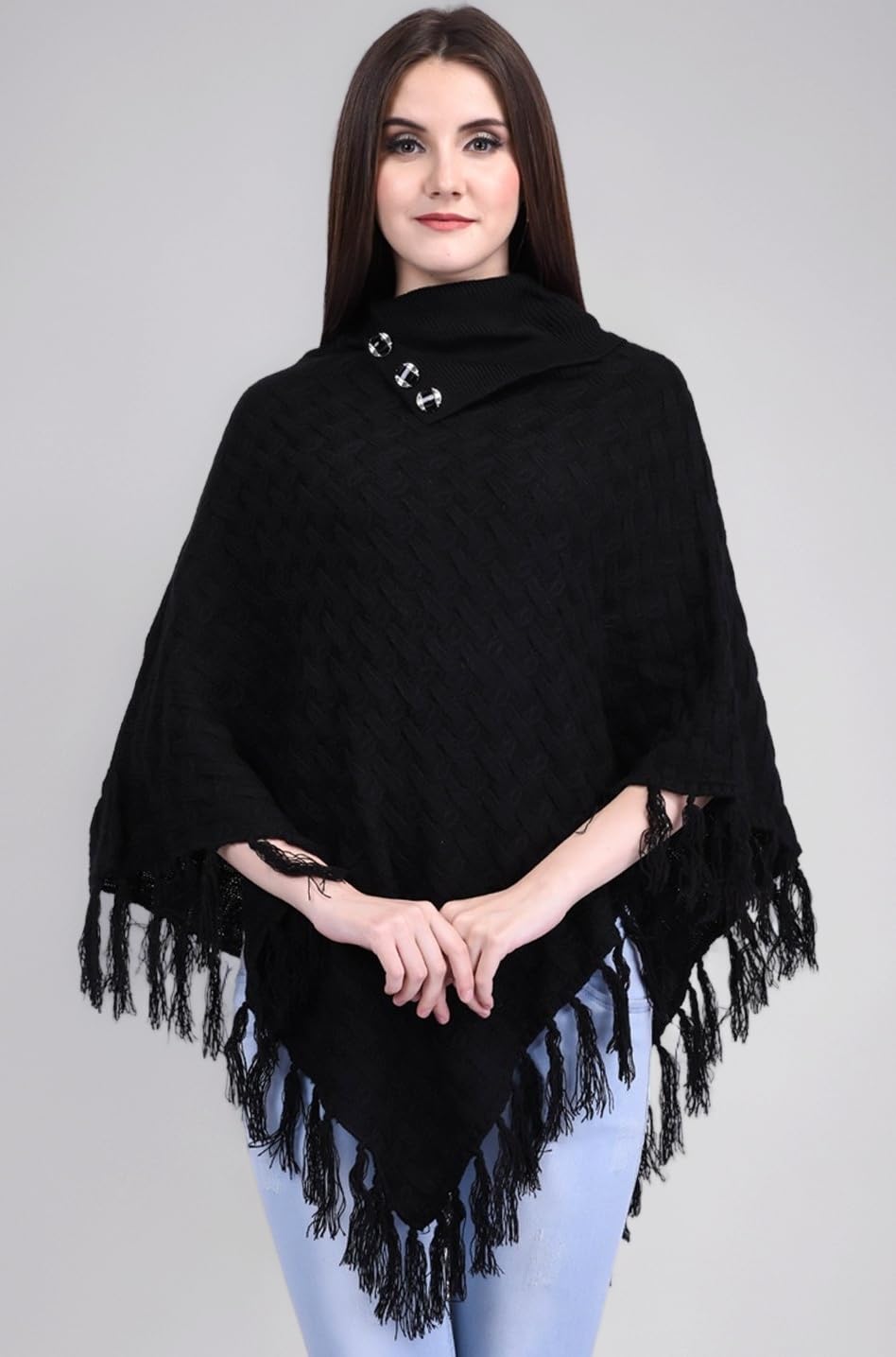 Women's Wool Long Length Poncho