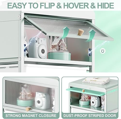 Miniatura 4 de Cajón de almacenamiento rodante, carrito de manualidades con 4 cajones y puerta a prueba de polvo para niños, sala de arte de manualidades,