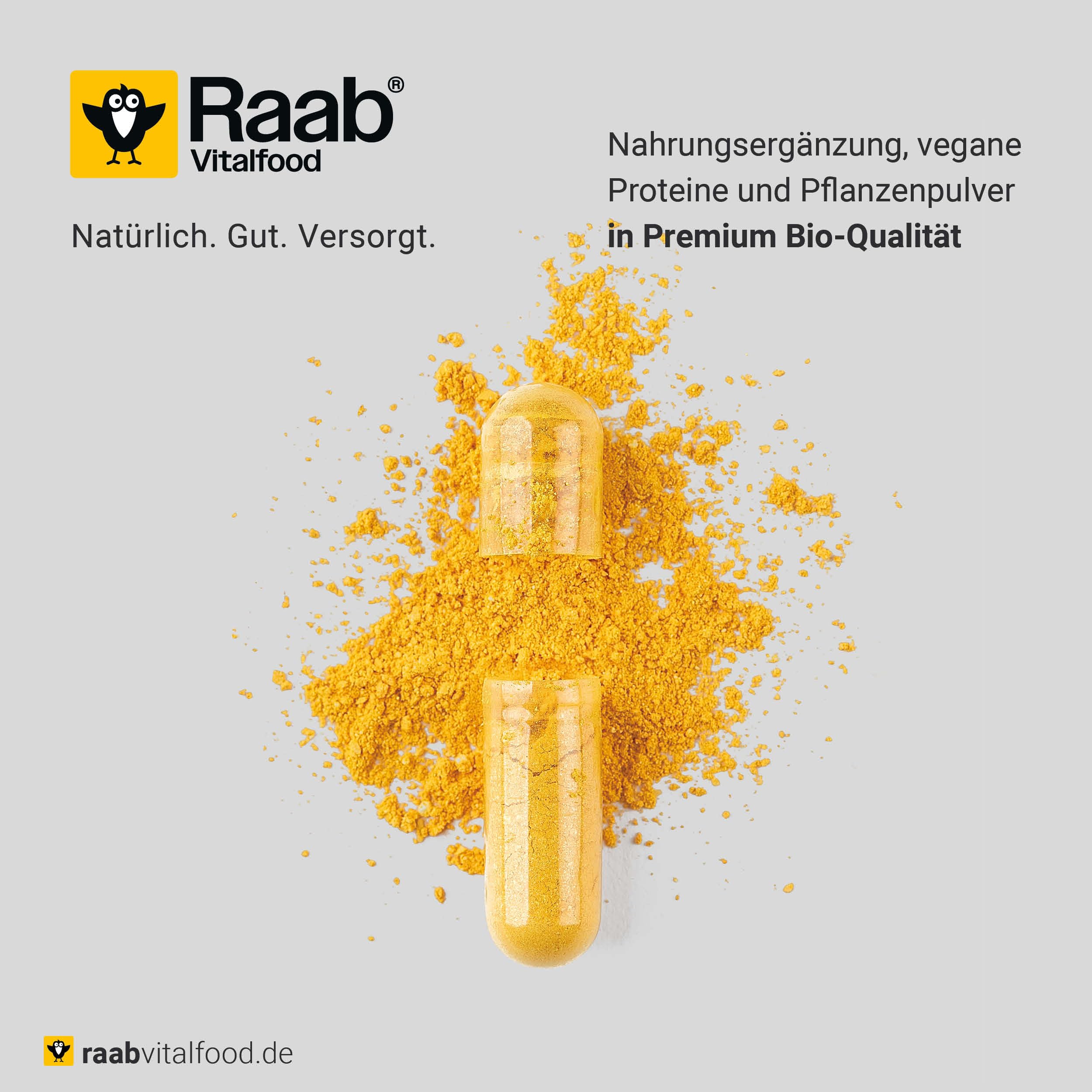 Raab Vitalfood® Bio Polyphenol Komplex Kapseln (90 Stück) - mit 270 mg Polyphenolen pro Tag und mit natürlichem Vitamin C aus Acerola, das dazu beiträgt, die Zellen vor oxidativem Stress zu schützen.