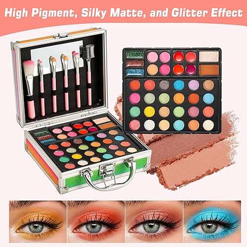 Miniatura 3 de Anpro Estuche de maquillaje todo en uno con juego de maquillaje profesional para adolescentes, kit completo de cosméticos para principiantes con