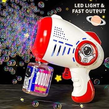 Amazon | シャボン玉 電動式 8泡穴 バブルガン 自動 バブル