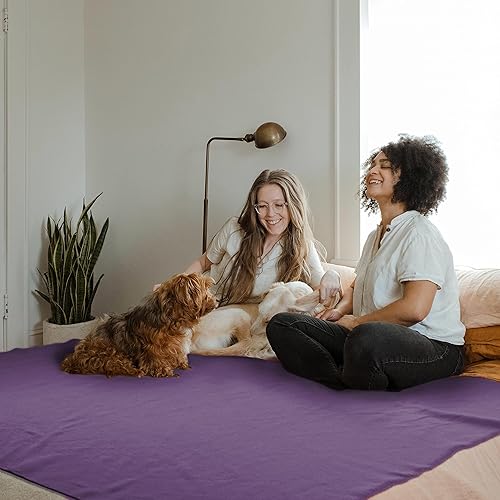 Miniatura 4 de Juego de mantas de forro polar a granel para viajes, niños, exteriores, bodas, mascotas (morado, paquete de 6 unidades, 50 x 60 pulgadas)