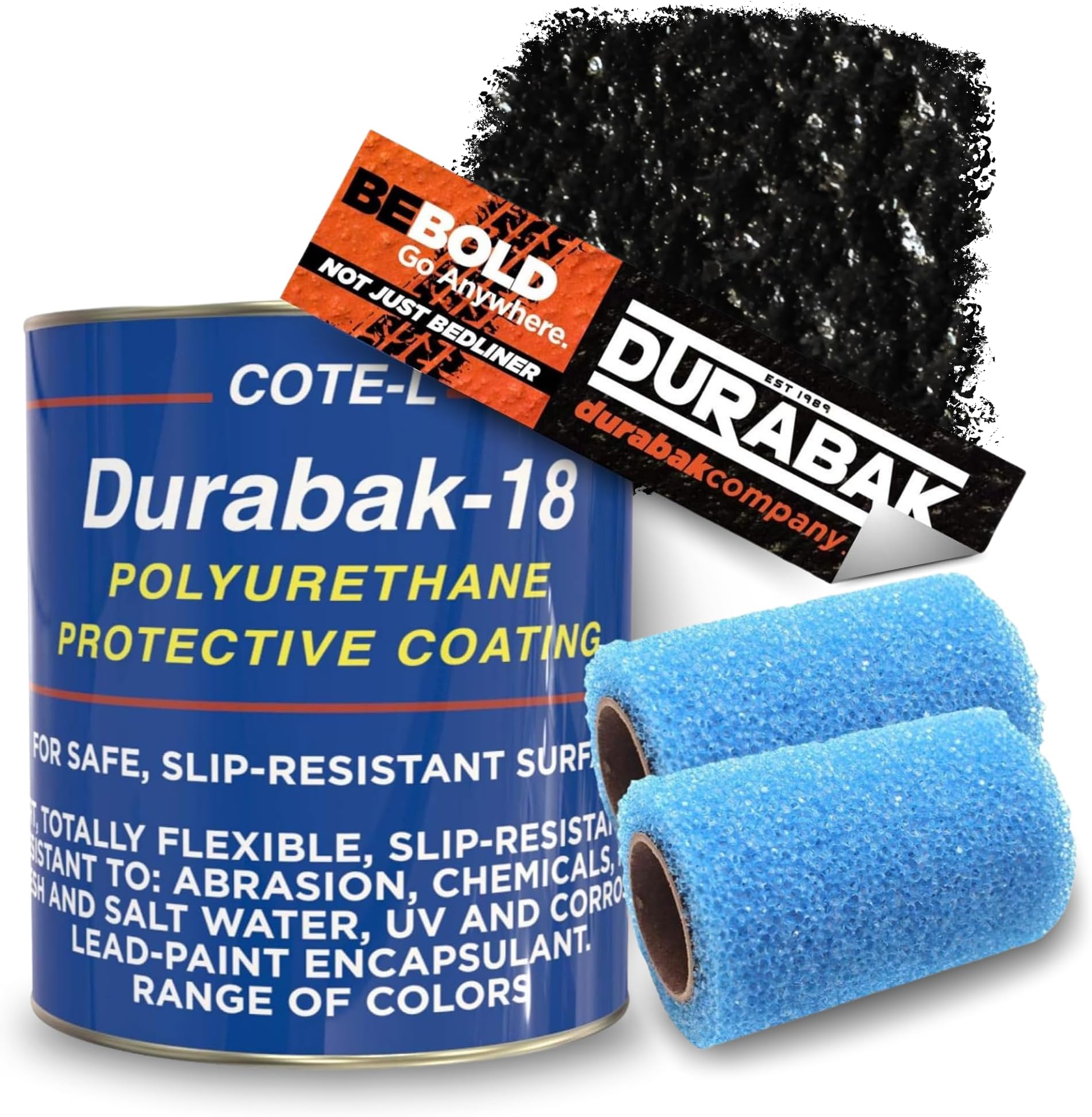 Durabak Black Textured, Outdoor, UV Resistant, Truck Bed Liner Gallon KIT - Roll On Coating | DIY Custom Coat for Bedliner and Undercoating, Auto Body, Automotive Rust Proofing, Boat Repair
