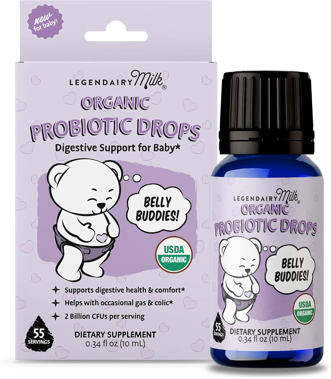 Legendairy Milk Organic Baby Probiotic Drops Gas and