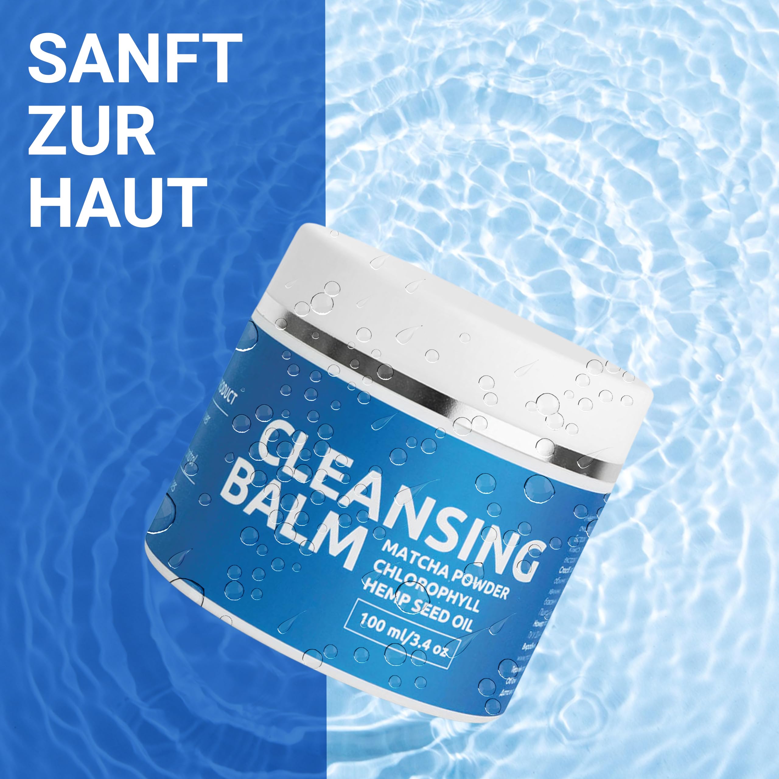 Cleansing Balm, Makeup Remover Balm, Abschmink balm für Frauen, Gentle Moisturising Cleansing Balm with Digging Spoon, Skin Cleanser, Cleansing Balm with Matcha Tea,Green Clay