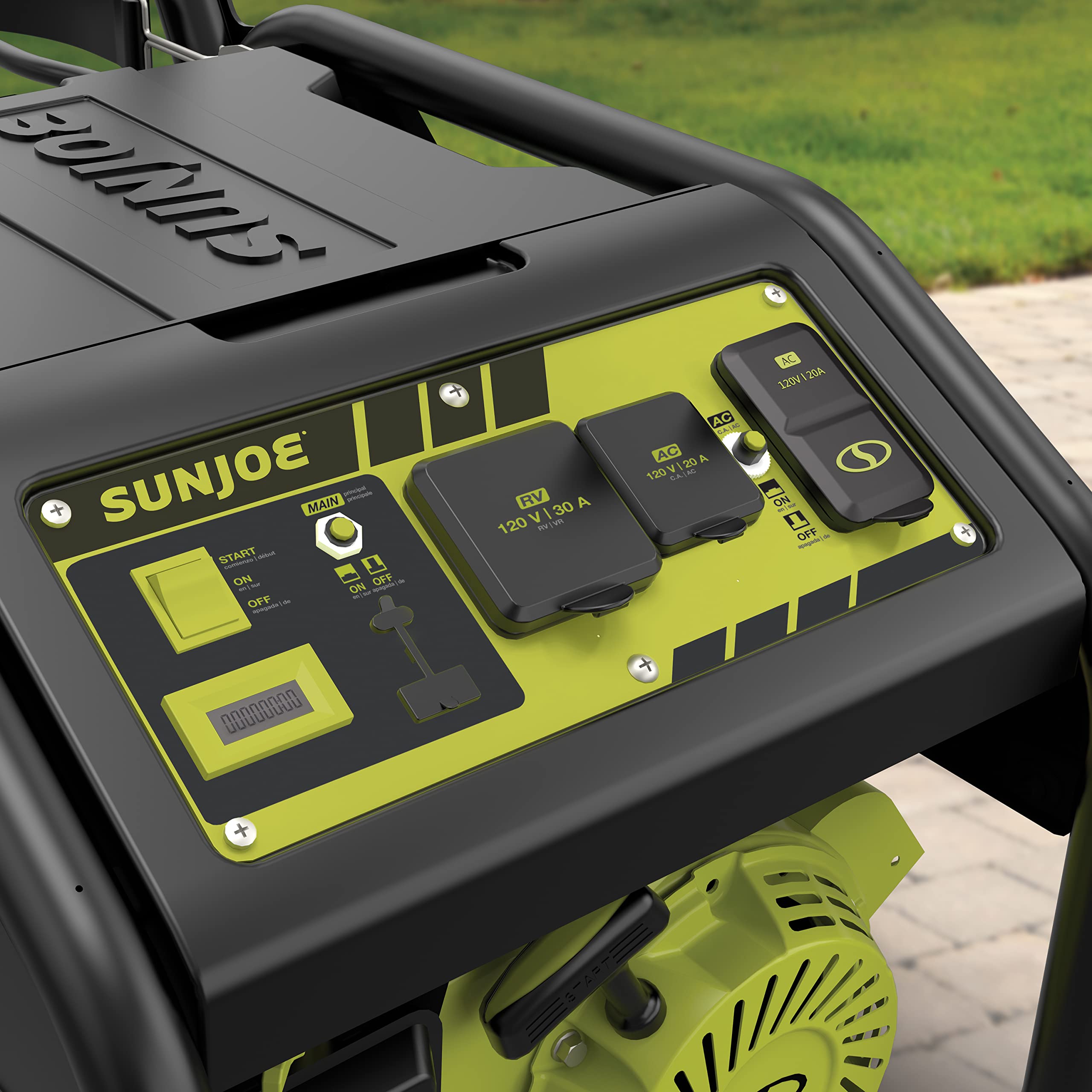 Sun Joe SJG4100LPTV1 Portable Propane Generator, PushButton Electric + Recoil Start, Power