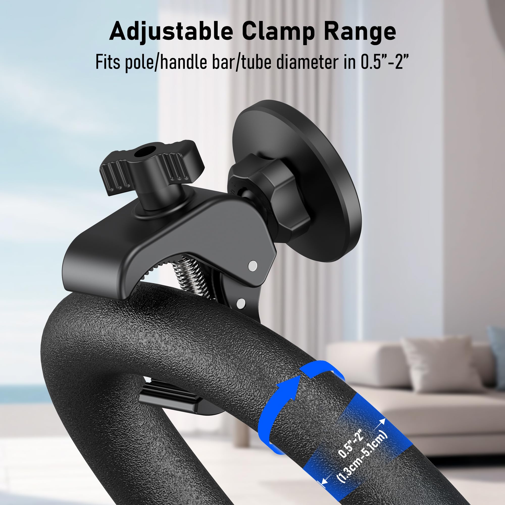 Soporte magnético para teléfono, soporte magnético fuerte para teléfono de bicicleta con dos anillos de metal, para equipo de gimnasio interior
