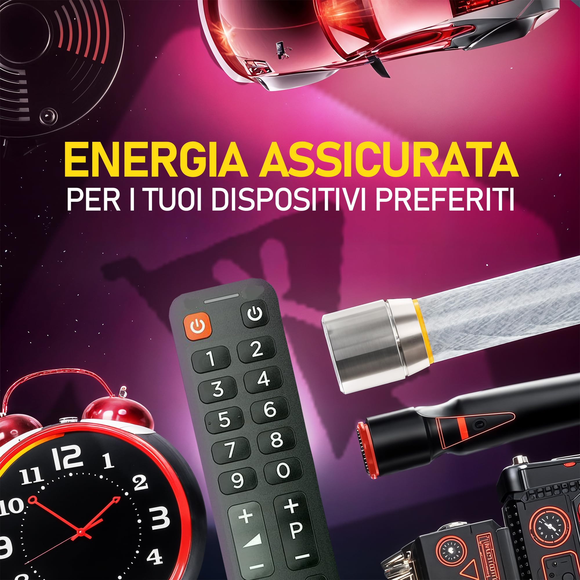 Batterie Stilo AA LR6-10 Confezioni 4 pz. per Telecomandi, Giocattoli, Dispositivi Elettronici e Accessori a Bassa e Media Potenza