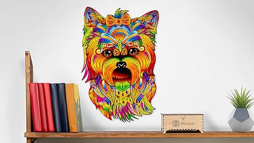 Miniatura 9 de Rompecabezas de madera para adultos y niños - Yorkie, rompecabezas de fantasía en forma de animal, 172 piezas con forma única, tamaño King (18.1 x
