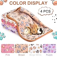 Vista 2 de Reginary 4 mantas impermeables de conejillo de indias lavables de forro polar para animales pequeños, almohadillas de entrenamiento reutilizables