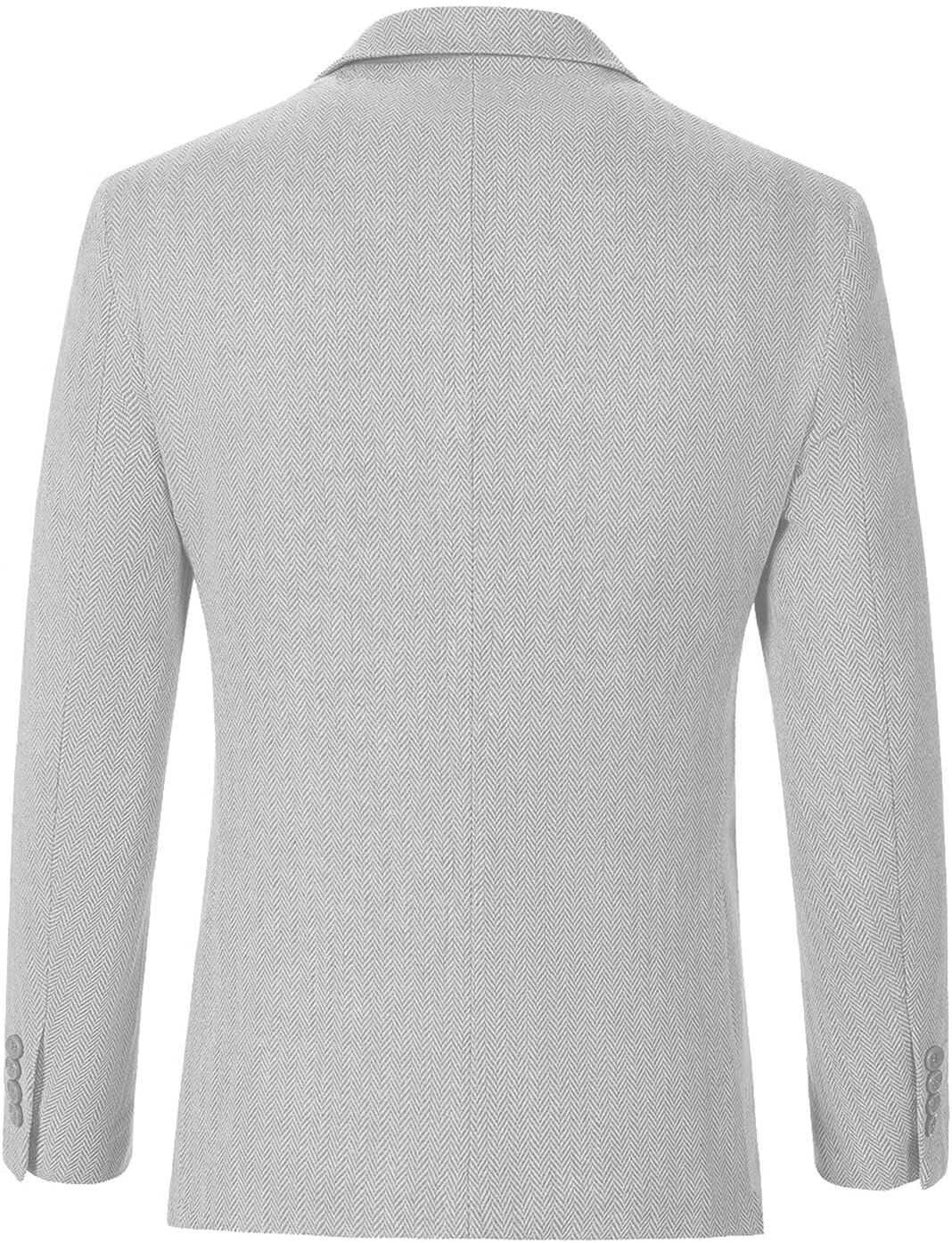 Tweed Herringbone Retro Men Suit Jacket Suits Separates Coat Slim Fit Groom Tuxedos Blazers Prom Suit Jackets Blazer Sport Coats for Men Silver 2XL