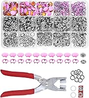 Vista 16 de Kit de botón de presión de metal Mandala Crafts - Botones a presión y herramienta de cierre a presión - Cierres coloridos de 9.5mm para coser, ropa