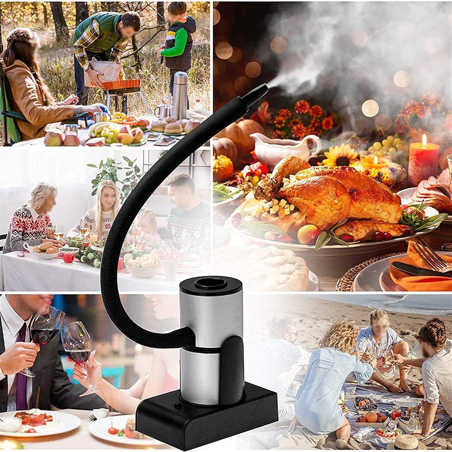 Ahumador de Alimentos, Pistola de Fumar, Fumador de cócteles con astillas de madera, pistola for fumar for interiores y exteriores, infusor de humo portátil