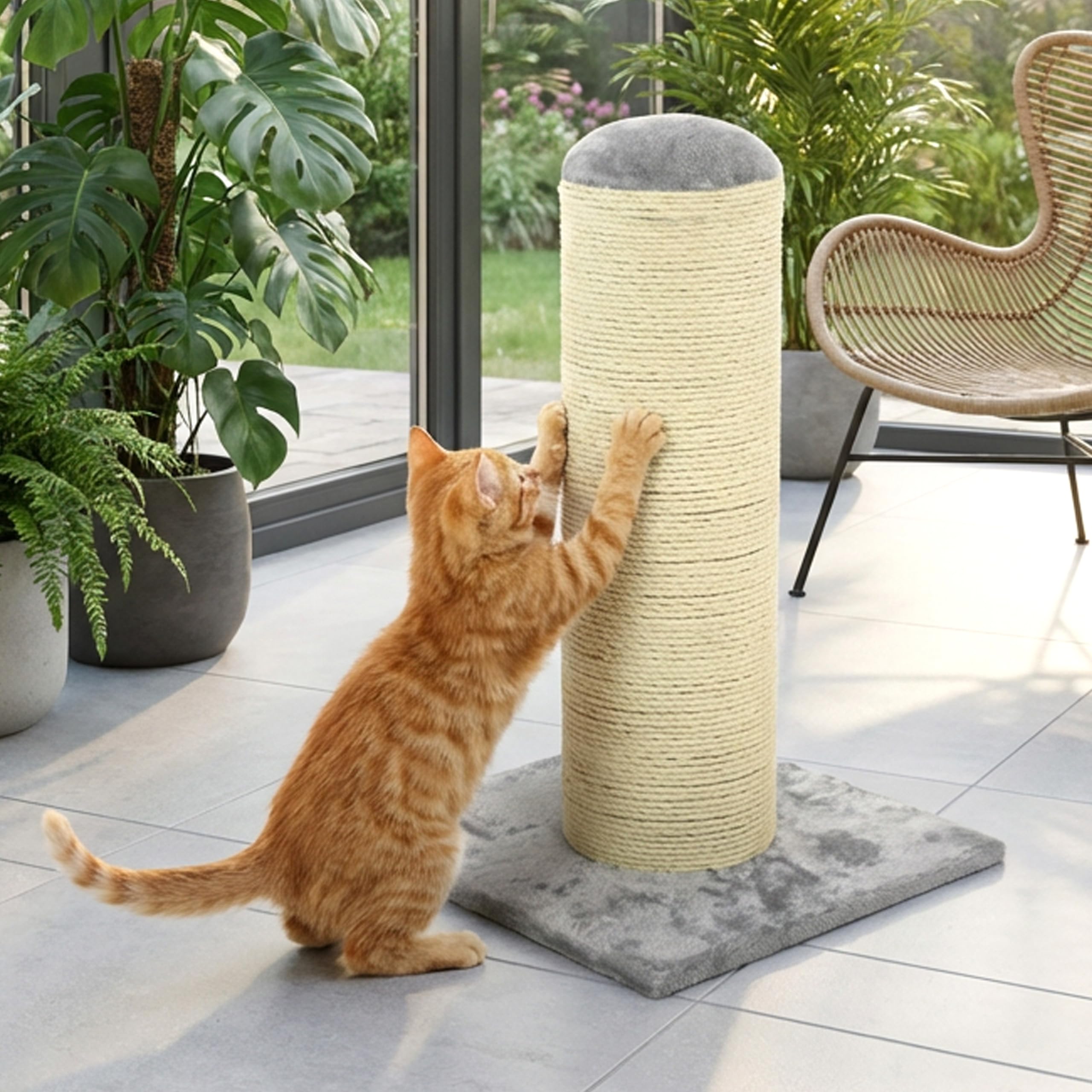 Cozy Pet Deluxe Fat Boy Super Large Cat Scratching Post Scratcher Activity Centre with Heavy Duty Sisal in Grey XXL CT07-Grey. Light Grey Model CT07
