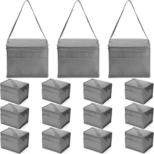 Vista 8 de Nuogo Paquete de 15 loncheras aisladas a granel, cajas enfriadoras reutilizables, juego de loncheras a prueba de fugas, enfriadores térmicos Azul