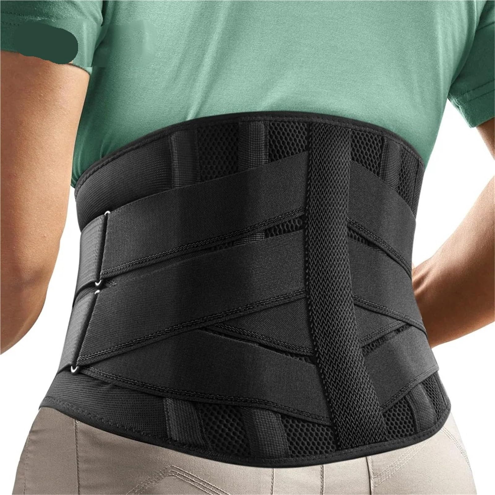 Faja para la Espalda lumbar Soporte de espalda for el dolor lumbar | Cinturón de soporte lumbar de descompresión(Black,XXL)